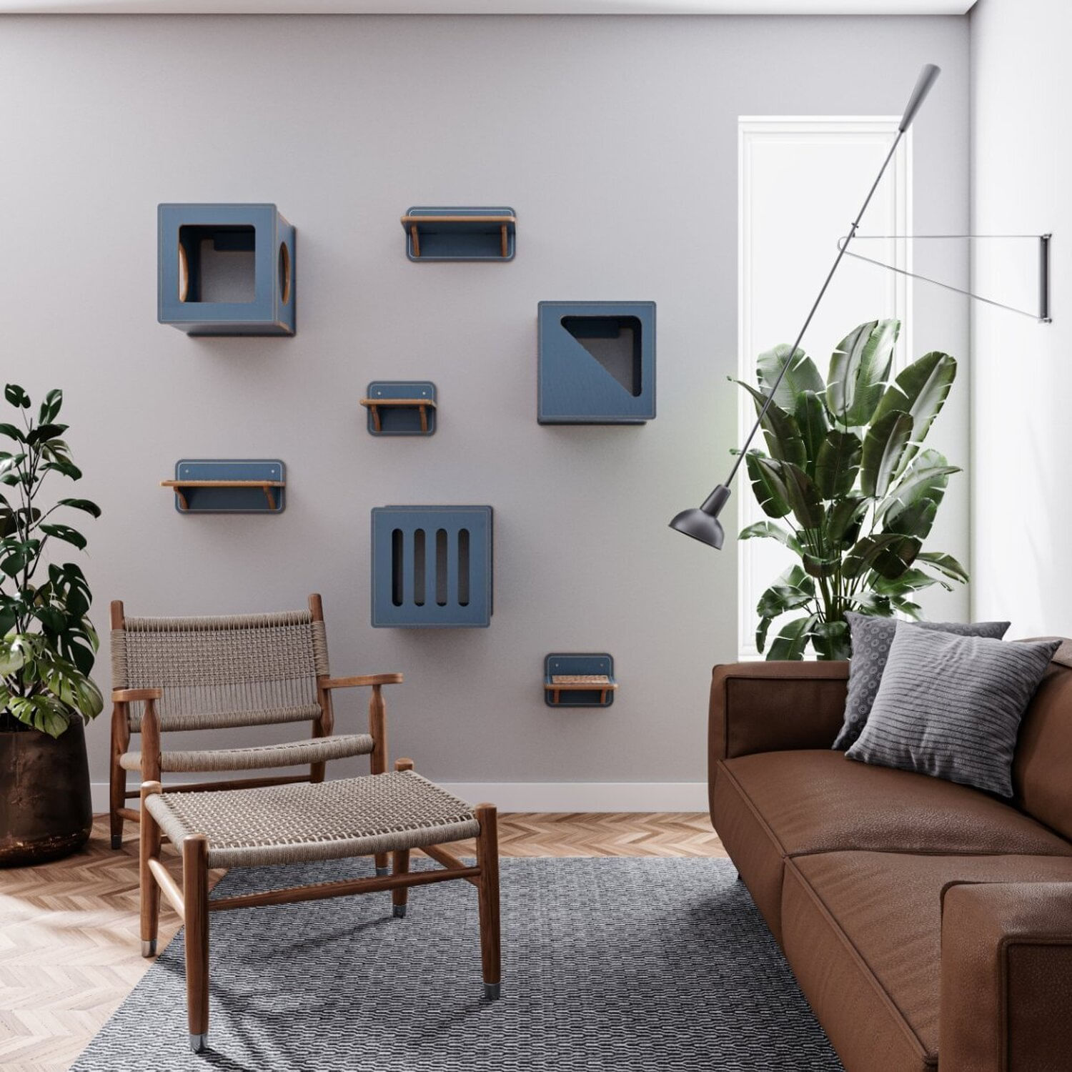 Prateleira Para Gatos Lion - Tamanho Grande Azul