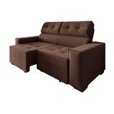 Sofá 3 Lugares Retrátil E Reclinável New York 2 Mts Com Molas Suede Marrom