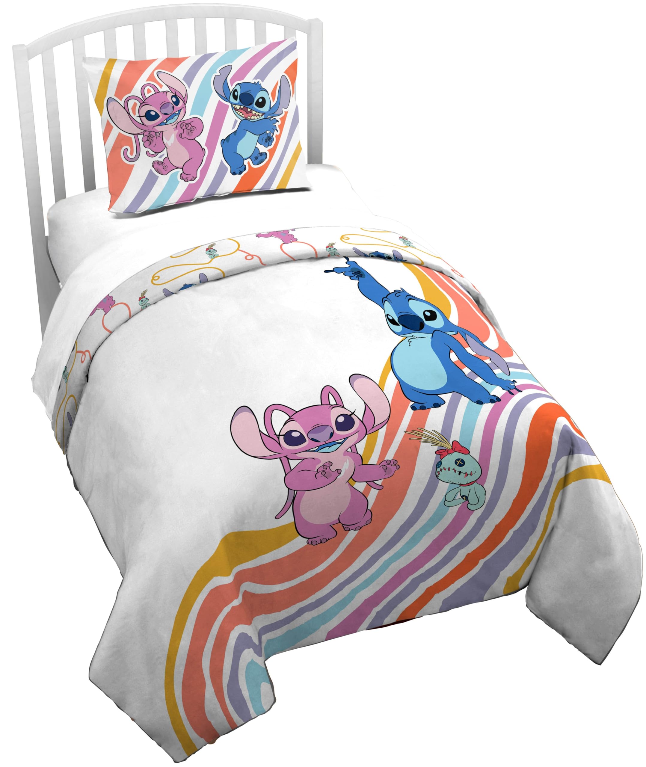 Conjunto De Capa De Edredom Jay Franco Lilo And Stitch Twin Size Branco