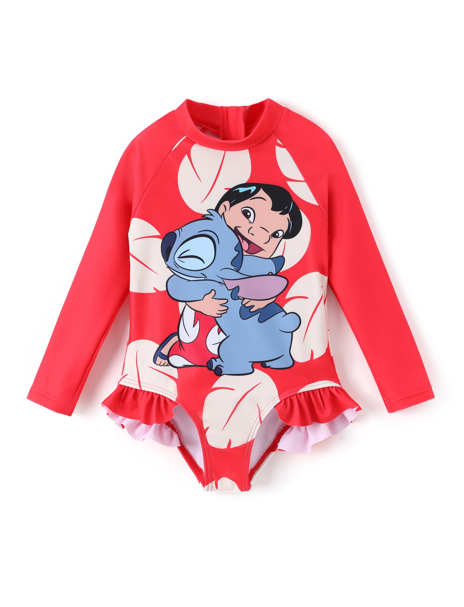Roupa De Banho Disney Lilo &amp; Stitch Girl One Piece De Manga Comprida Upf 50+