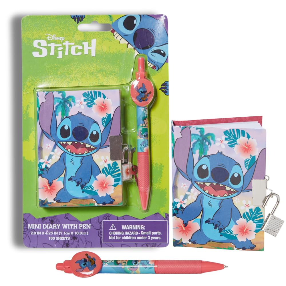 Mini Diary Innovative Designs Disney Stitch Com Fechadura E Chaves