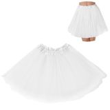 Saia Tutu Bfons De Tule De 3 Camadas Para Mulheres Branca