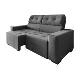 Sofá 3 Lugares Retrátil E Reclinável New York 2 Mts Com Molas Suede Cinza