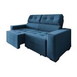 Sofá 3 Lugares New York 2 M Retrátil E Reclinável Com Molas Cor:azul