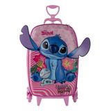 Mochila Lilo E Stitch Rosa De Rodinhas Maxtoy 3857bm24