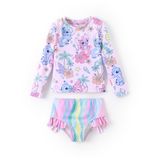 Roupa De Banho Disney Lilo &amp; Stitch Tankini, 2 Peças Upf 50+, Para Meninas De 8 A 9 Anos