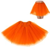Saia Tutu Bfons Para Mulheres, Tule Laranja De 3 Camadas