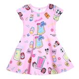 Vestido Disney Stitch Mickey Mouse Moana Girls Rosa 14-16 Anos