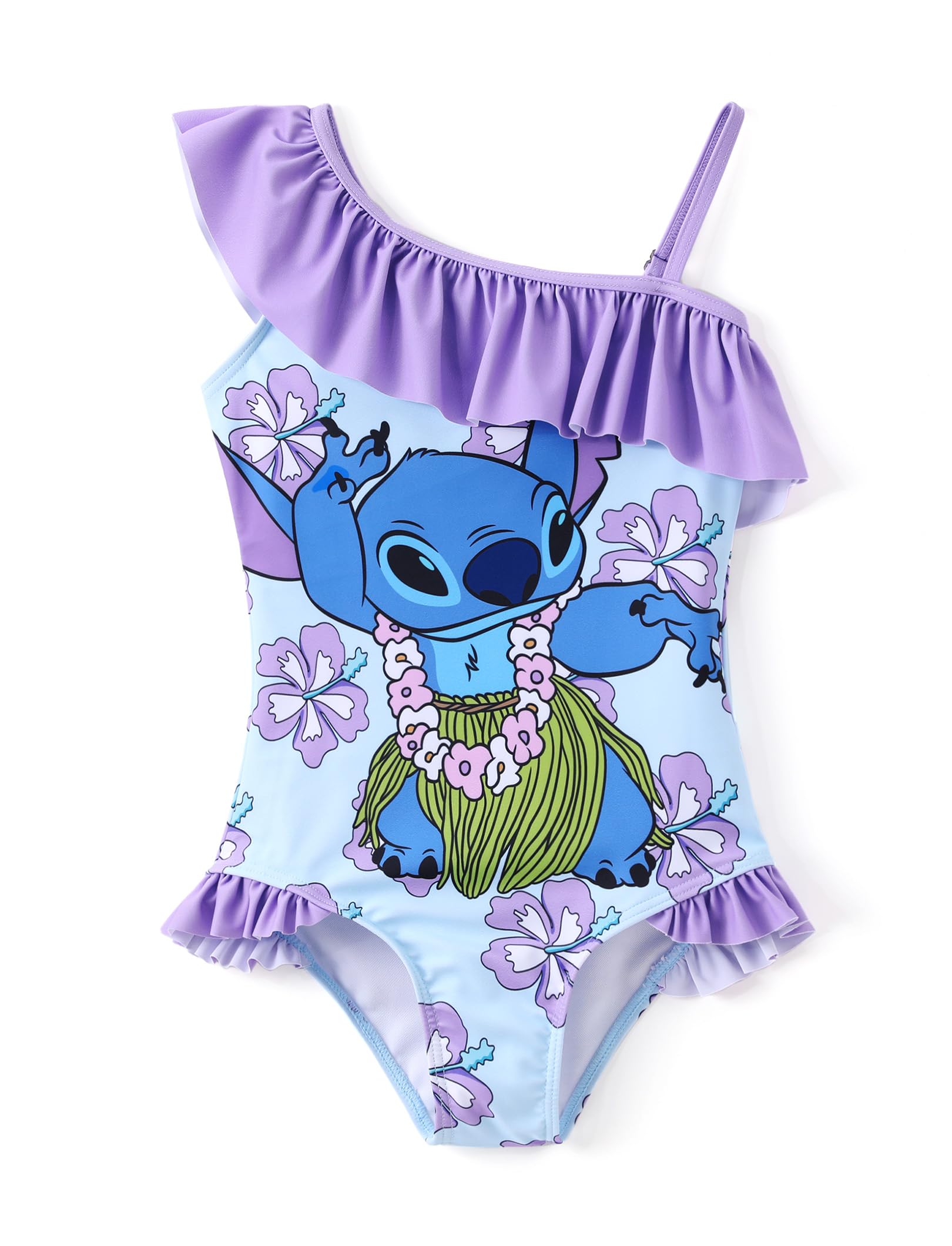 Maiô Disney Stitch Girls One Piece, Roxo, Tamanho 12-13y