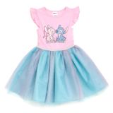 Vestido Disney Lilo &amp; Stitch Angel Girl De 5 Anos Rosa/azul