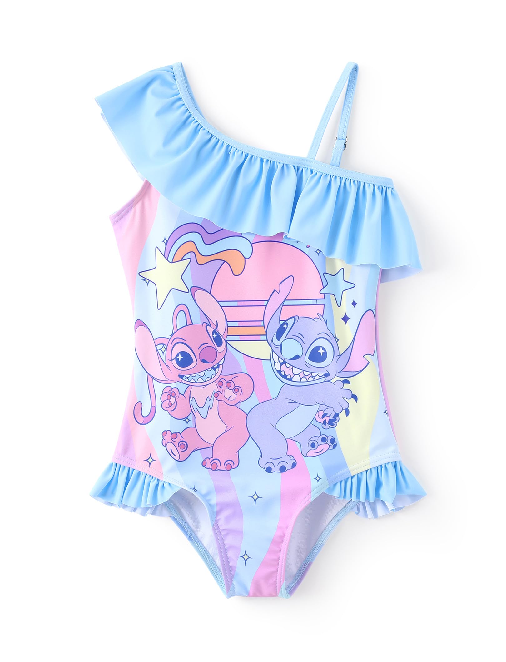 Maiô Disney Stitch Girls One Piece, Tamanho 3t, Azul