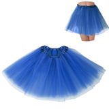 Saia Tutu Bfons De Tule De 3 Camadas Para Mulheres Azul