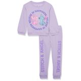 Conjunto De Roupas Disney Stitch &amp; Angel Sweatshirt &amp; Jogger Girls