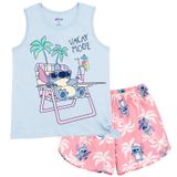 Conjunto De Roupas Disney Lilo &amp; Stitch, Regata E Shorts Rosa 14-16