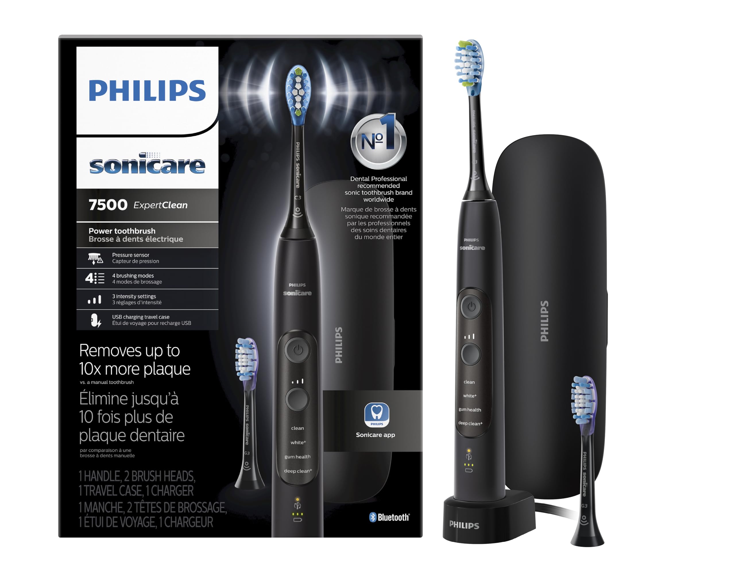 Escova De Dentes Elétrica Philips Sonicare Expertclean 7500 Preta