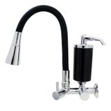 Torneira Para Cozinha Flexível duplo Jato Roddex Preto