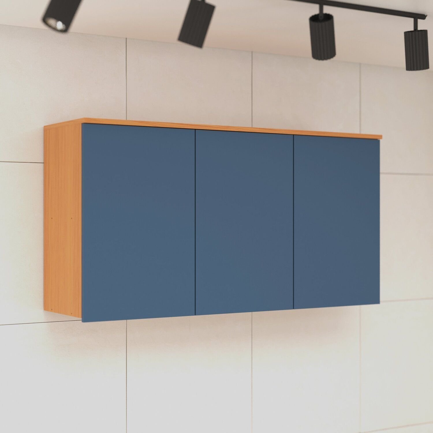 Armário Para Cozinha Aéreo 3 Portas Florença Angelin/cobalto