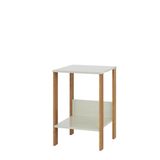 Mesa Lateral Auxiliar Para Sala De Estar Industrial Freijó/off White