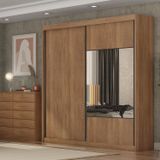 Guarda Roupa Casal 2 Portas 6 Gavetas 100% Mdf Com Espelho Trieste Cumaru