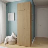 Guarda-roupa 2 Módulos 4 Portas 3 Prateleiras Frame Cabecasa madeiramadeira Acácia