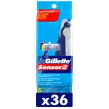 Lâminas De Barbear Descartáveis Gillette Sensor2 Para Homens, 5 Unidades X 36 Estojos