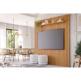 Painel Quarto P/tv Até 65 Pol Maragogi C/ Prateleira Ripado 185x220cm Nature - Permóbili