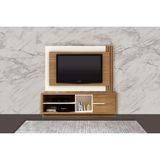 Home P- Tv Até 65 Pol Pl3001-ra2002 Ripado C- 1 Porta 180x120cm Natural-off White - Tecno Mobili
