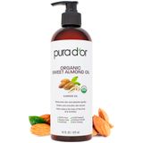 Óleo De Amêndoa Doce Pura D&#39;or 473ml 100% Puro Orgânico