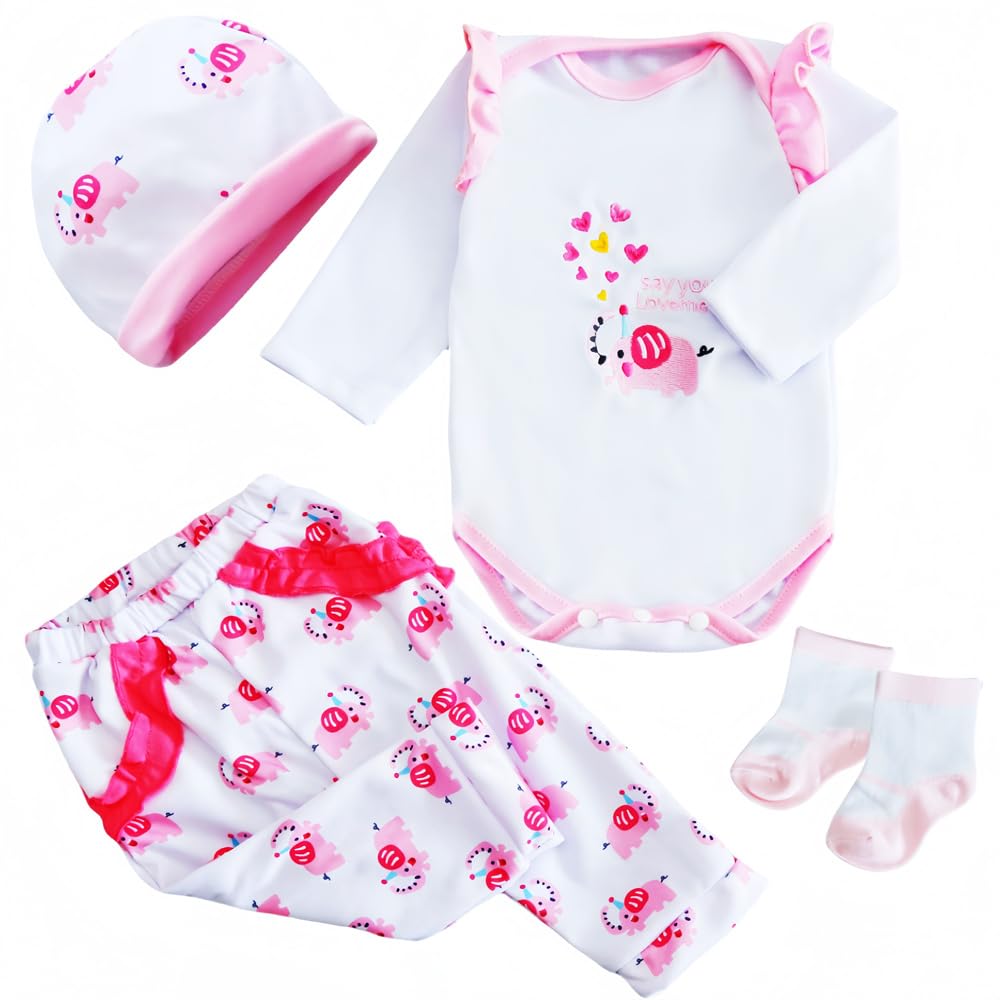 Conjunto De Roupas Para Reborn Baby Doll 43-60 Cm Maihao Cute Little Elephant
