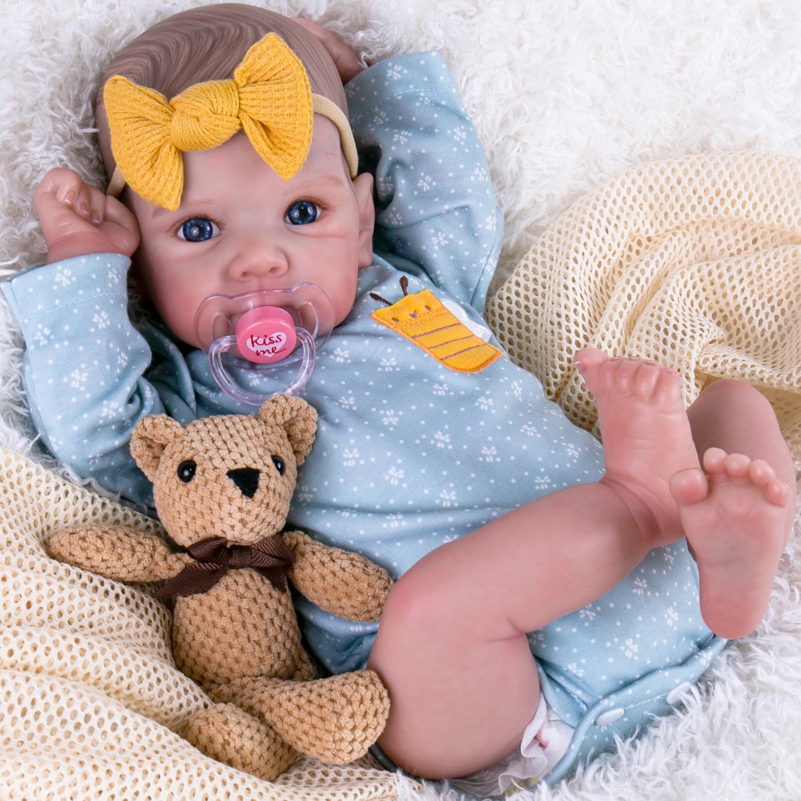 Boneca Reborn Baby Doll Aori Girl, 50 Cm, Realista, Recém-nascida Com Acessórios