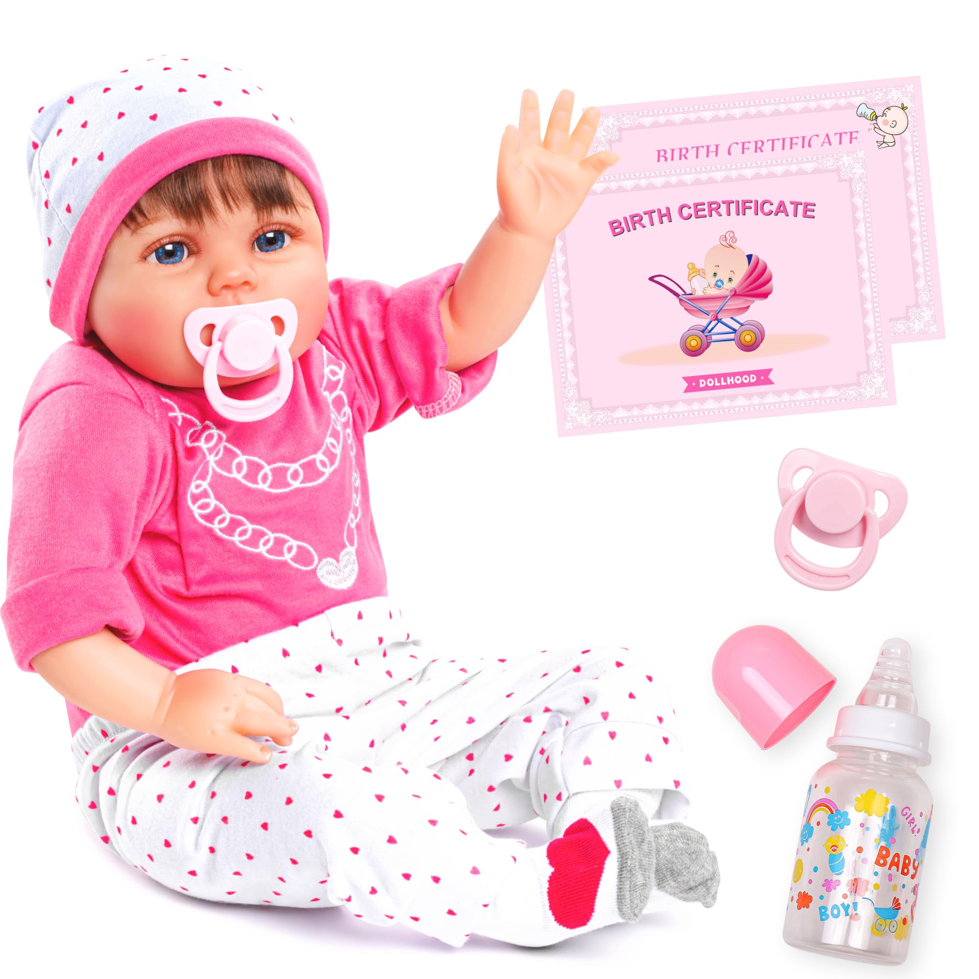 Boneca Reborn Baby Dollhood De 22 Polegadas Realista Com Acessórios