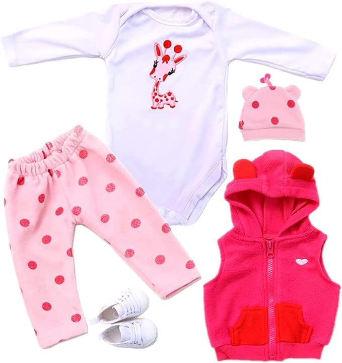 Conjunto De Roupas Para Reborn Baby Doll Girl De 17 A 22 Polegadas Com Girafa