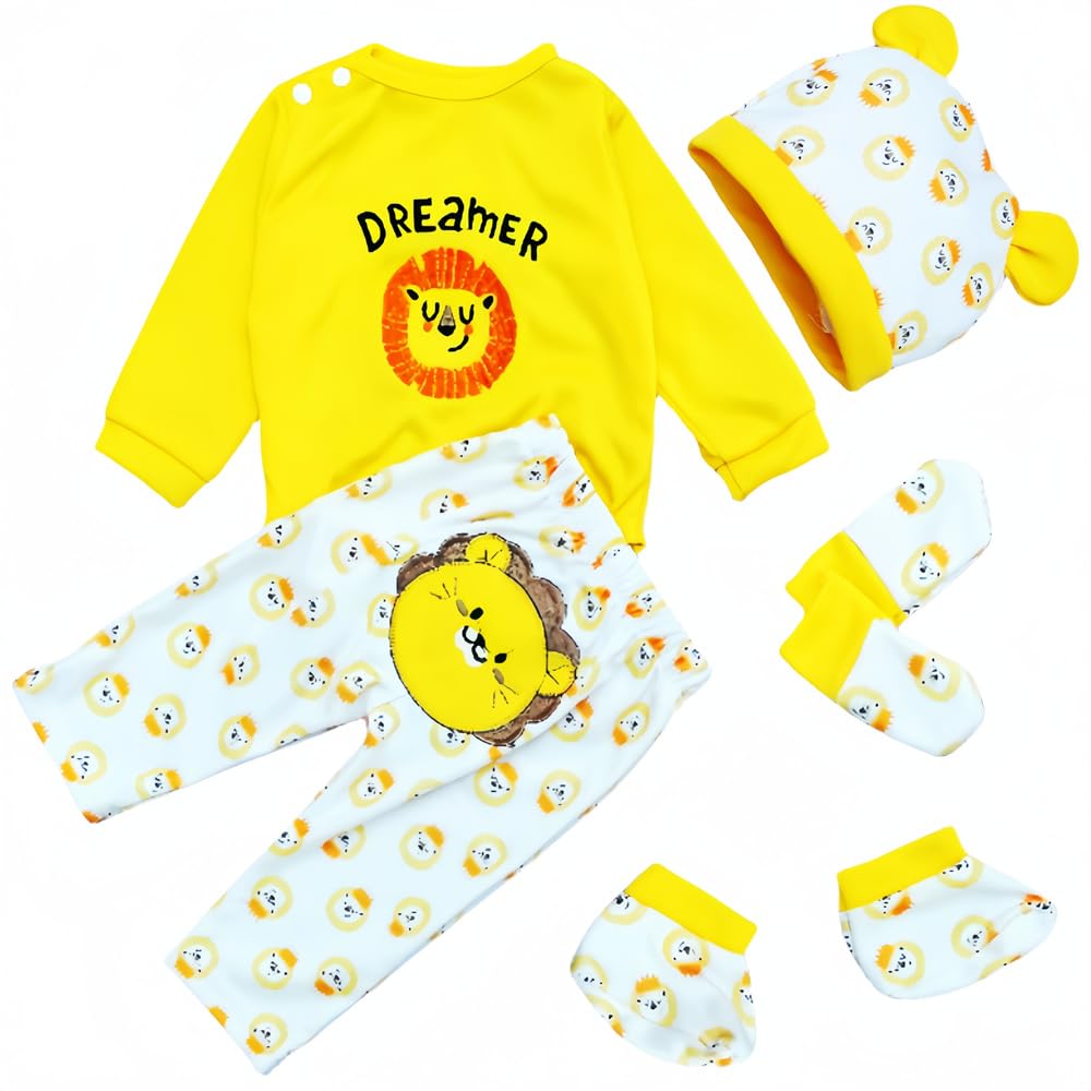 Conjunto De Roupas Reborn Baby Doll Little Lion, 5 Peças Para Boneca De 55 A 60 Cm