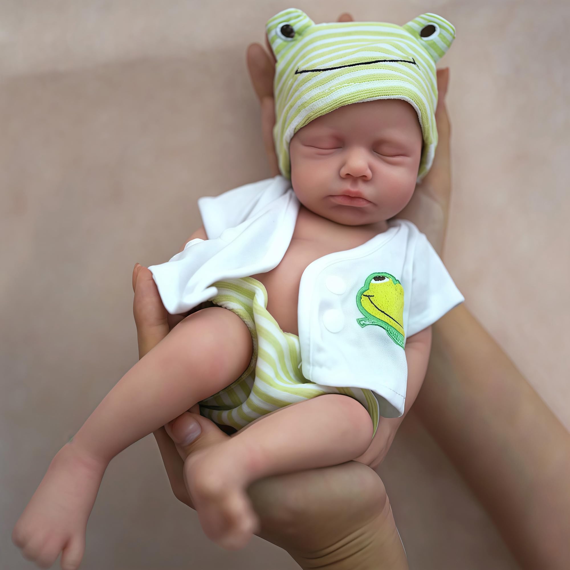 Boneca Reborn Otarddolls, Totalmente De Silicone, 32 Cm, Menino Dormindo