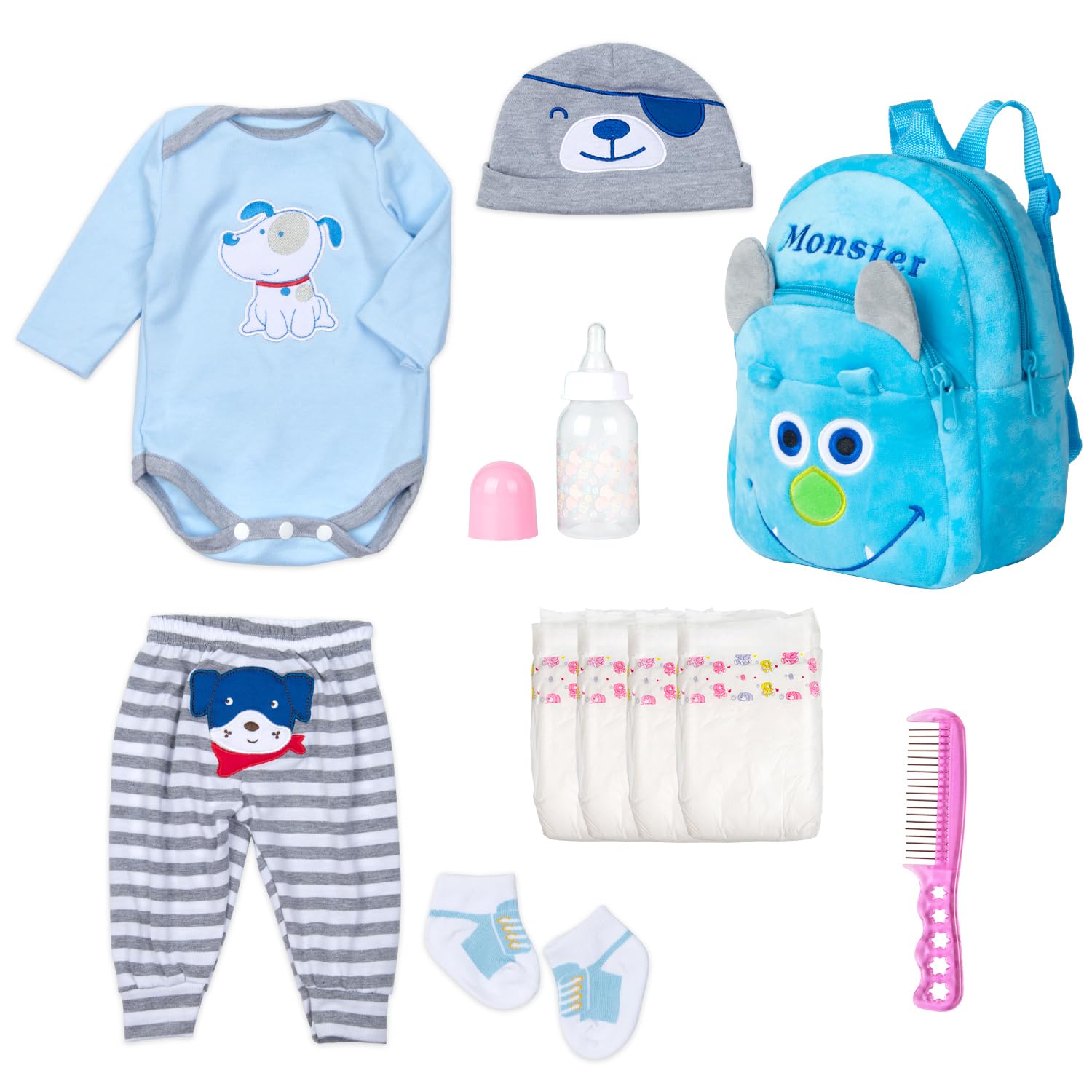 Conjunto De Roupas Para Reborn Baby Doll Pedolltree 43-56 Cm Com Acessos.