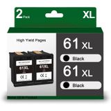 Cartuchos De Tinta Vinkvink 61xl Pretos, Pacote Com 2 Cartuchos Para Hp 61 Xl