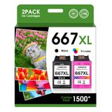 Cartuchos De Tinta Fannster 667xl 667 Xl Pretos E Coloridos Para Hp