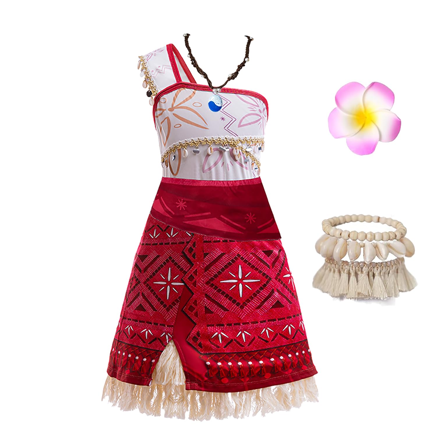 Traje Hewtwerck Moana Ocean Princess Para Meninas De 6 A 7 Anos