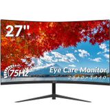 Monitor Zza De 27 Polegadas Curvo 2k 2560x1440 Hdmi/dp De 75 Hz