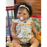 Boneca Infantil Reborn Kokomandy Negra Afro-americana