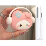 Estojo, Kit De Limpeza E Gancho Para Airpods Pro 2 - Kitty Pink