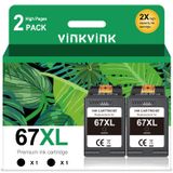 Cartuchos De Tinta Vinkvink 67xl Pretos De Alto Rendimento Para Impressora Hp