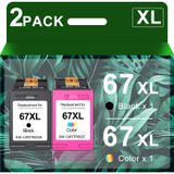 Cartuchos De Tinta Akouta 67xl Pretos E Coloridos Para Hp 67 Xl