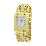 Relógio Champion Feminino Ref: Cf24742h Retangular Bracelete Dourado