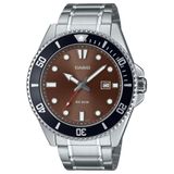 Relógio Casio Masculino Ref: Mdv-107d-5avdf Duro Diver Prateado