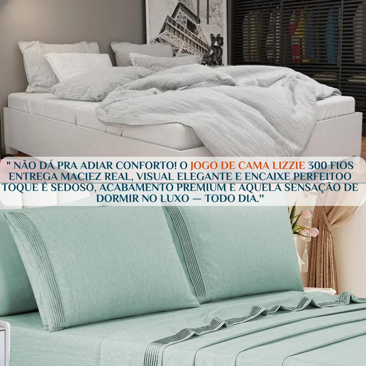 Cama Posta Queen Lizzie 300 Fio Lençol Luxo 100% Algodao - Carrefour
