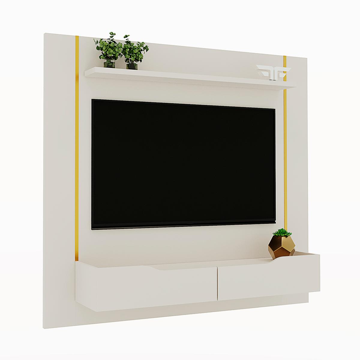Painel Home Suspenso Maracatu Para Tv Até 70" Polegadas Off White