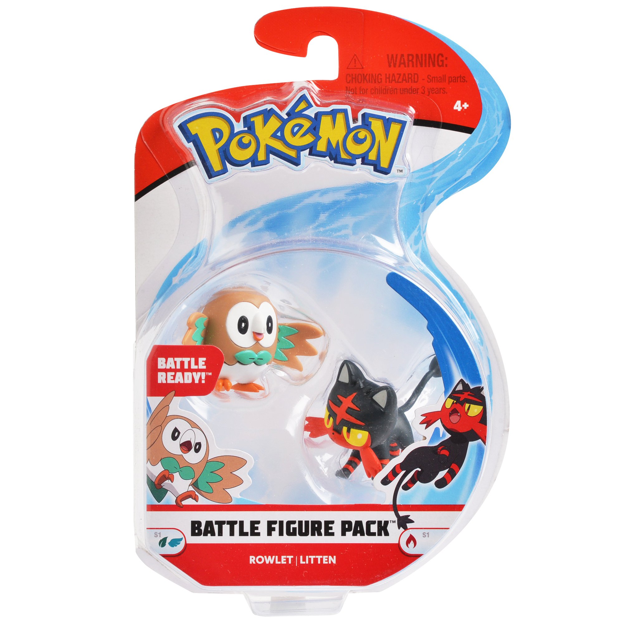 Boneco De Ação Pokémon 95002 2 Battle Com 2 Rowlet E 2 Litten
