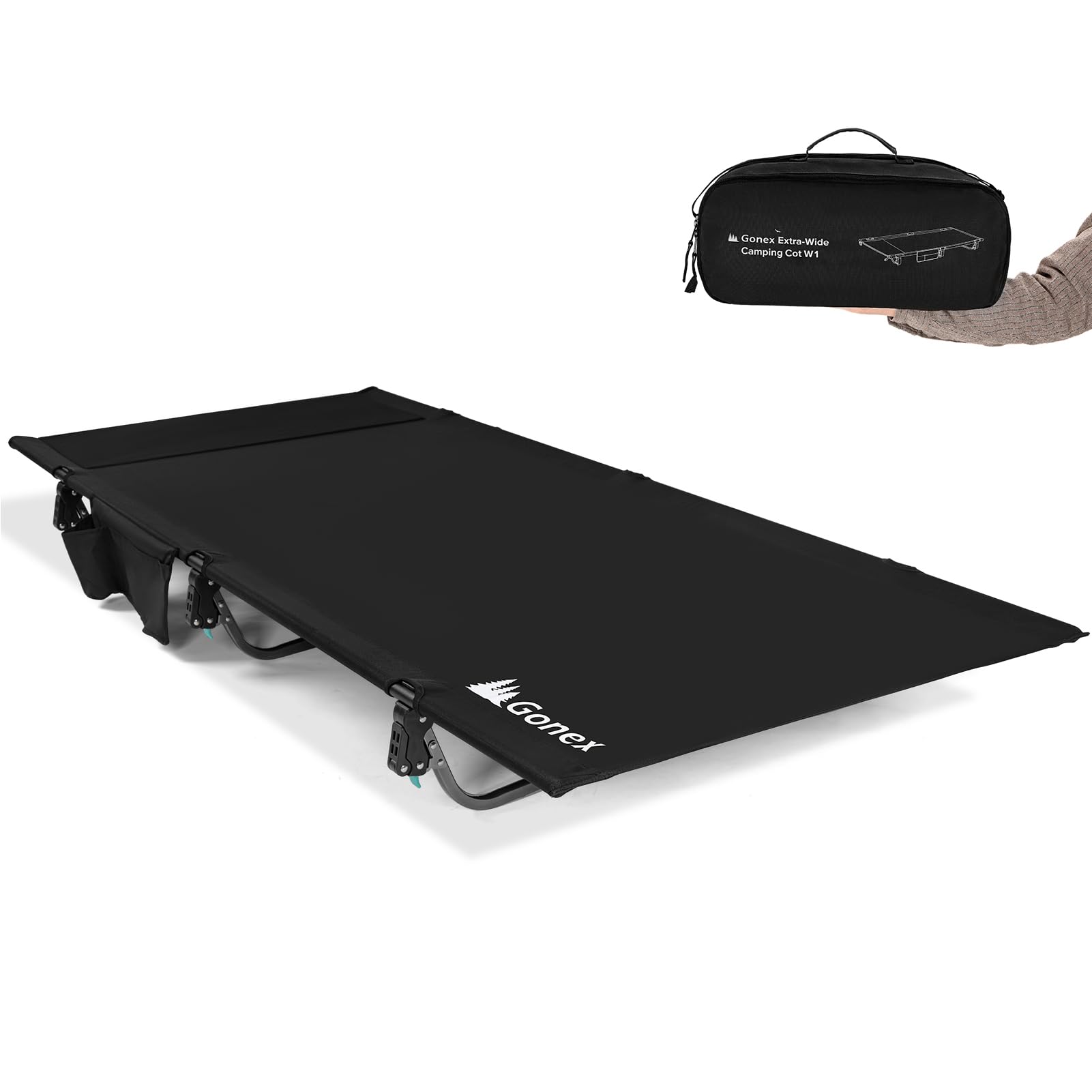 Berço De Acampamento Gonex 31.5 Extra Largo Com Travesseiro Premium De 160 Kg