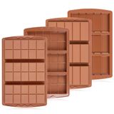 Molde De Barra De Chocolate Kashme Deep Dubai Silicone 21,6 X 18 X 2,2 Cm